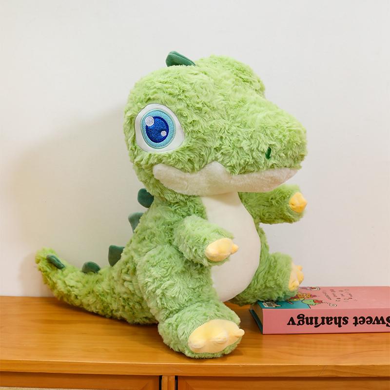 Cute Big Eyes Chubby Yellow Green Dinosaur Plush Toy Kawaii Stuffed Animals Fatty Dragon Plushies Doll for Girls Boy Kids Gifts