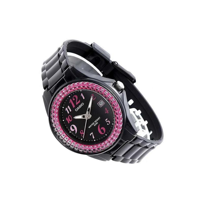 Casio YOUTH Series-disk Three-hand Quartz Movement Japanese and Korean Watch Women's Watch Black Dial LX-500H-1B