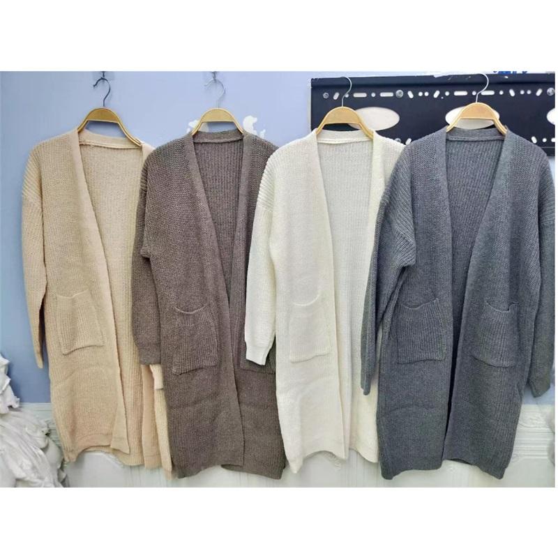Women Oversized Long Knit Cardigan Loose Chunky Knit Open Front Sweater Coat With Pockets Winter Warm Outerwear