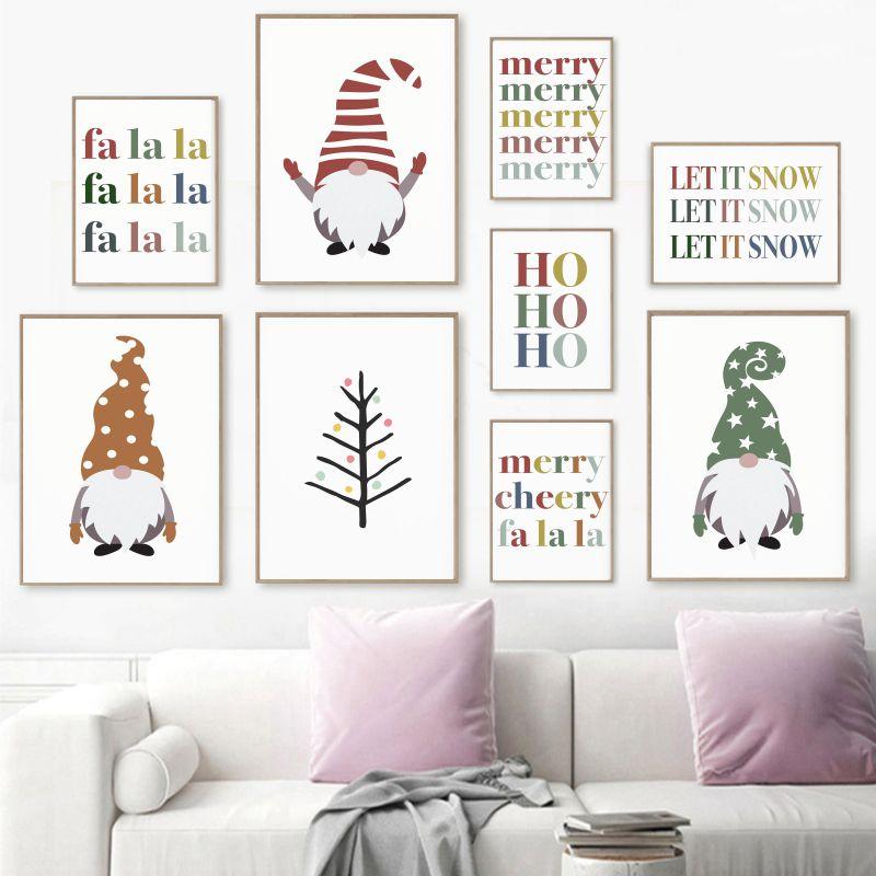 

Рождественская елка настенная живопись Скандинавские плакаты и принты Рождественские цитаты Картины Гостиная Дом