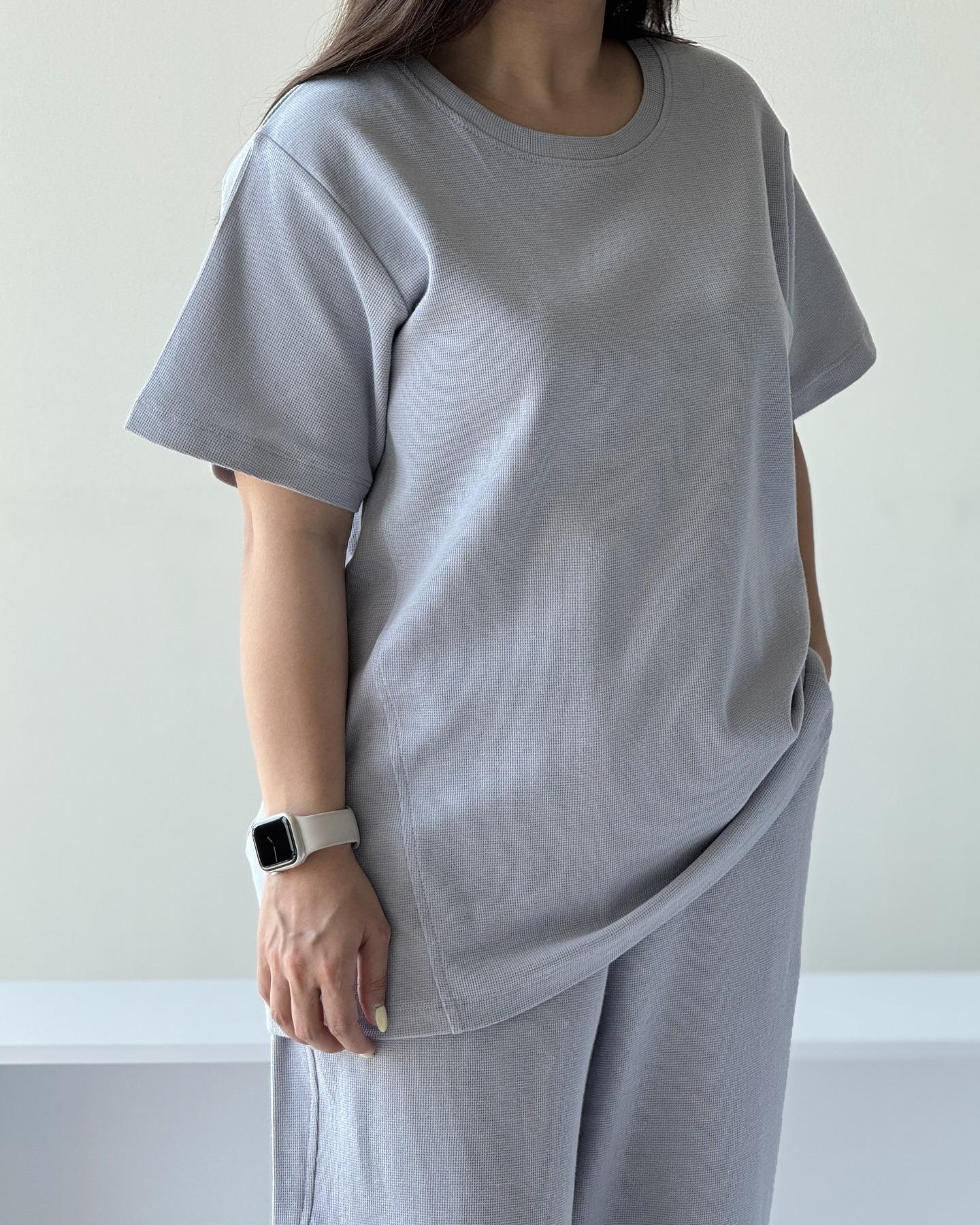 

Европейский и американский стиль, женский повседневный однотонный топ с коротким рукавом и брюки широкого кроя, комплект из двух предметов 3X-Large лаванды фиолетового