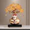 Fortune Cat Money Tree Figurine - Office, Shop, Reception & Housewarming Decoration