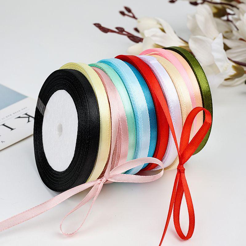 0,6 cm saténová stuha pro DIY mašle, čelenky do vlasů, svatební kytice a balení dárků