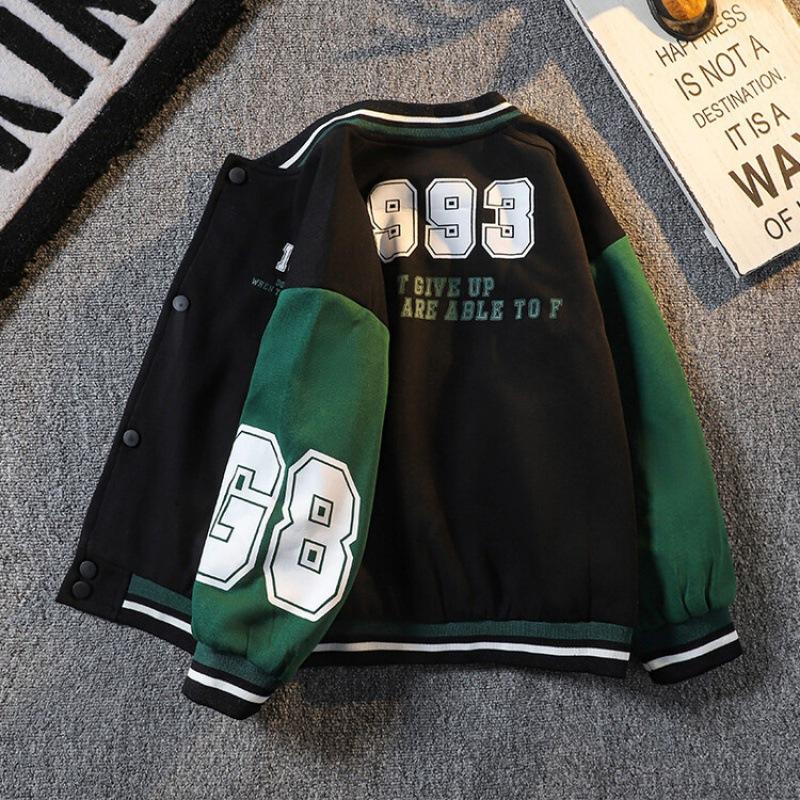 Kinder Baseball Jacke Junge Bomber Jacke Frühling Herbst Cool Boy Mantel Kinder Brief Drucken Oberbekleidung
