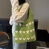 New Knitted Bag Woven Bag Love Women's Bag High-end Exquisite Wool Portable Shoulder Bag Shopping Bag
