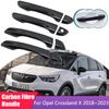 Carbon Fiber Door Handle Cover For Opel Crossland X 2018 Vauxhall Car Protective Accessories Stickers