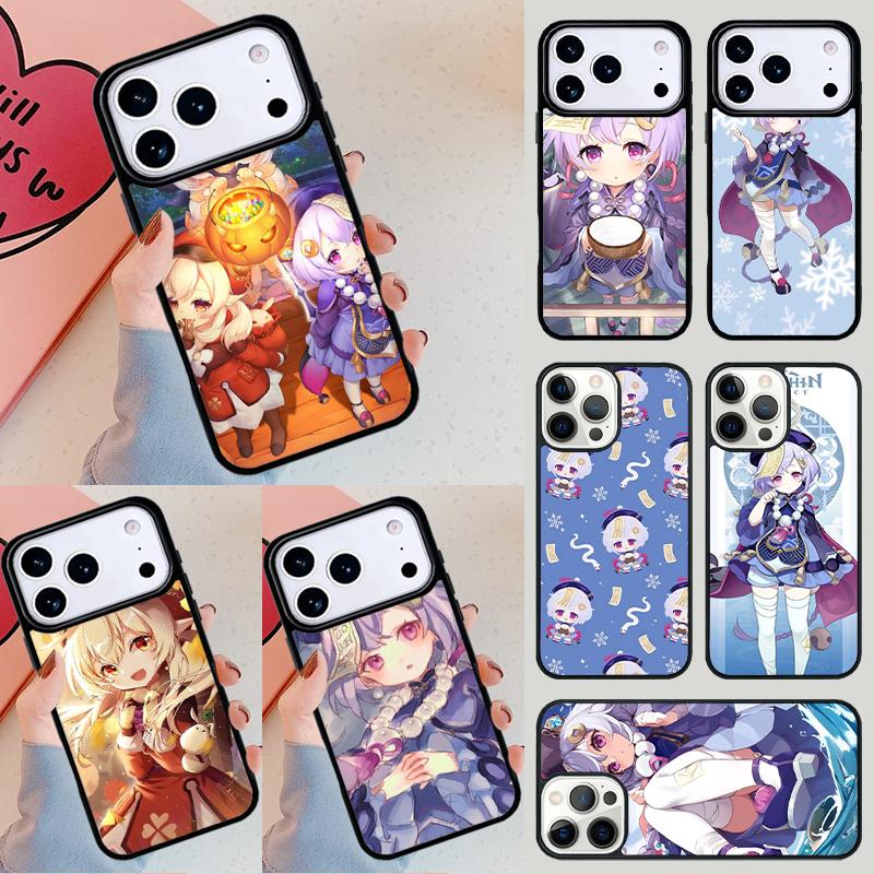 Genshin Impact Qiqi Manga Art Phone Case For iPhone 17 Air 14 15 13 12 Max Cover For Apple 14 15 16 16e 11 Pro Max Plus Coque