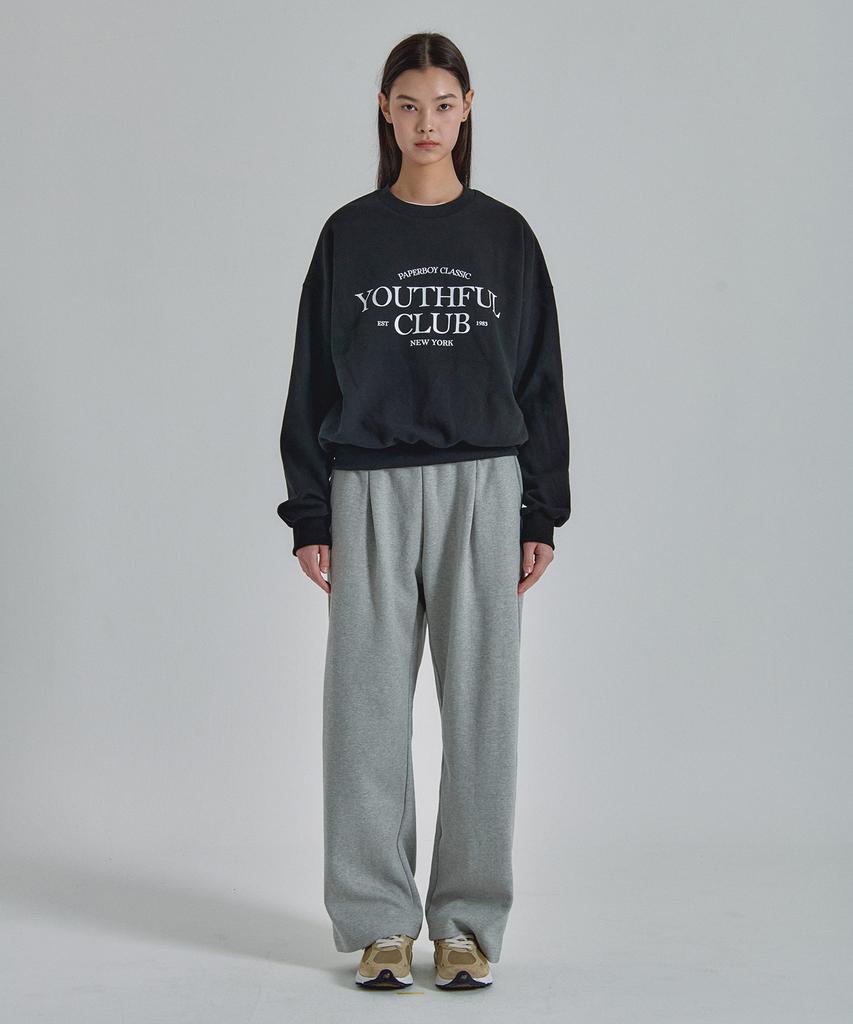 PAPERBOY Pintuck Wide Sweatpants - Melange