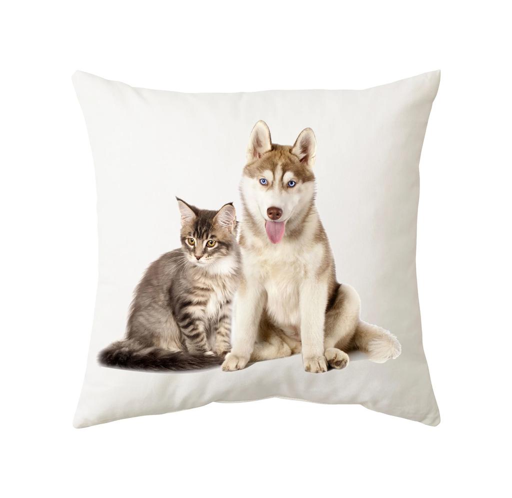 45x45cm Cute Cat Cushion Cover Polyester Throw Pillow For Bed Living Room Sofa Office Seat Car Kids  Decor Home