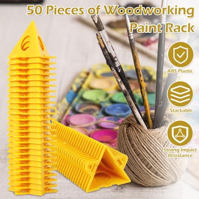 50Pcs Pyramid Painting Stands Plastic Cone Paint Stands Reusable Painting Triangle Stands Set for Canvas Cabinet Doors Furniture
