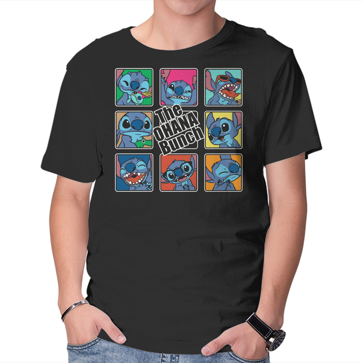 Unisex Crew Neck T-Shirt The Ohana Bunch Graphic Short Sleeve Casual Tee L