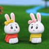 4 Teile/satz Kaninchen Figur Garten Bonsai Kunststoff Miniatur Hase Skulptur Dekoration Wohnkultur