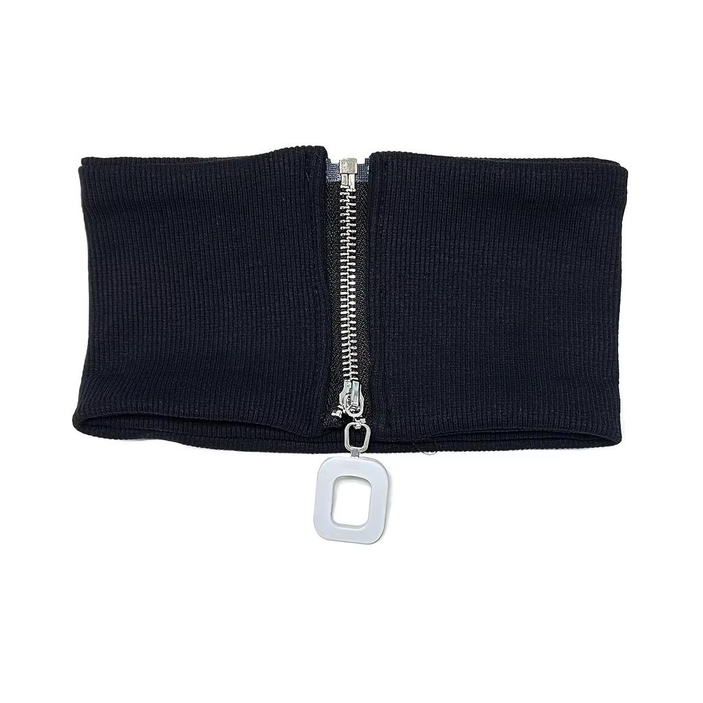 Elegant Zipper Neck Warmer, Stretchable Windproof Knit Scarf and Collar for Warm Decoration