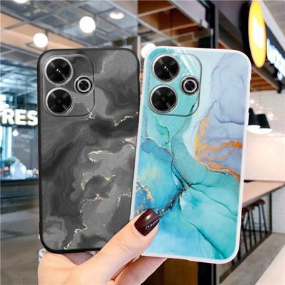 Modische, weiche Silikonhülle aus Marmor für Xiaomi Redmi Note 13 Pro 13C Samsung A35 A55 M35 M34 iPhone Huawei Honor 200 Kamera-Schutzhülle mit stoßfester Abdeckung