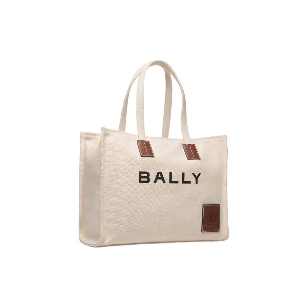 Bally Akelei Letter Logo Canvas Tote Bag Shopping Bag Shoulder Handbag Women Tote White 6307809