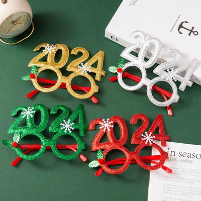 Merry Christmas Decorations 2025 Glasses Photo Booth Prop Santa Snowman Glasses Frame Xmas Kids Adult Gift New Year Noel Navidad