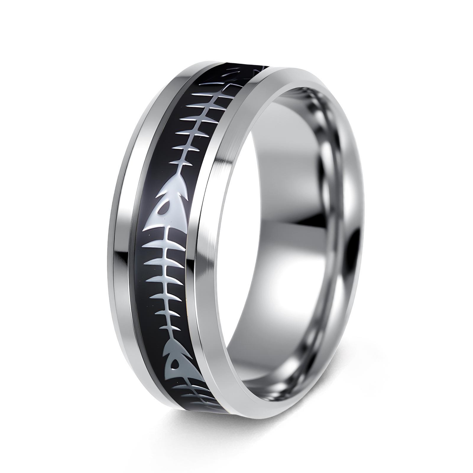 

Vintage Pirate Captain Fishbone Ring - Stainless Steel Jewelry for Men and Women Size 10