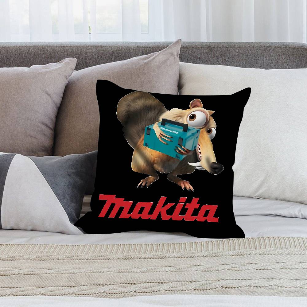 Cool Funny M-Makitas Pillow Case Short plush Double-sided Print Square Throw Pillow Covers Sofa Home Cushion Decor