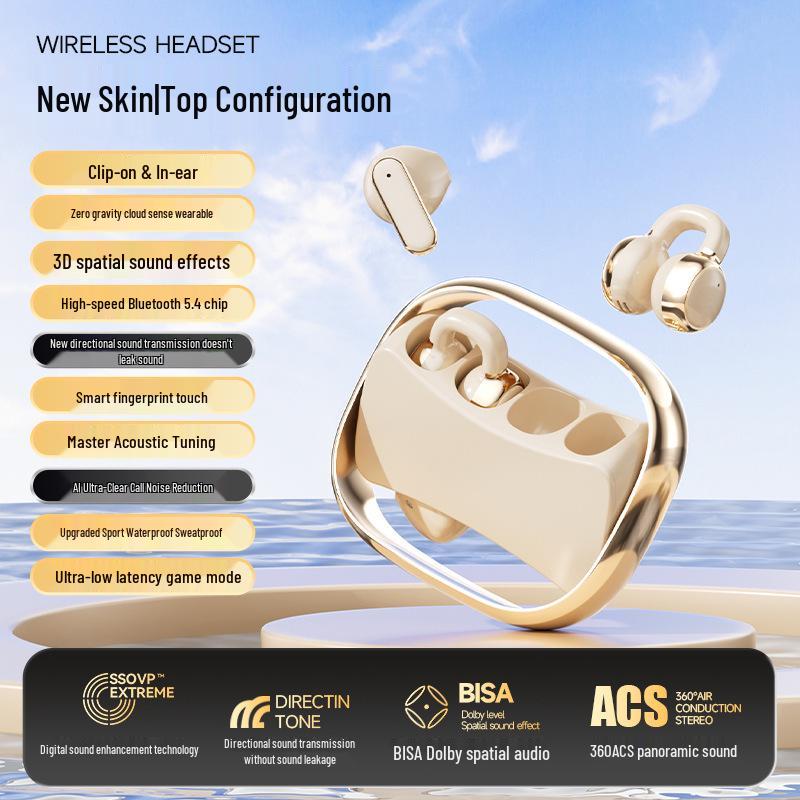 2026 Q9 Rotating Dual Wireless Clip-on Bluetooth Headphones