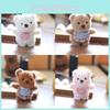 Plush Bearshaped Keychain Charm Short Pile Material Bag Decoration Collecting