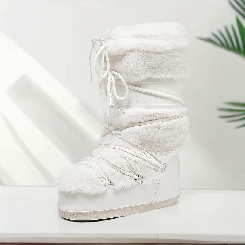 Inner Height-increasing Snow Boots Cotton Shoes Women's 2025 Winter Women's Shoes New Super-fire Warm Cotton Boots Non-slip and Waterproof Short Boots