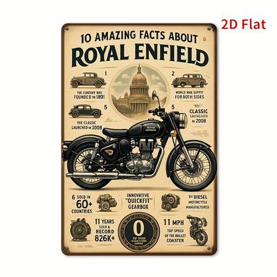 Vintage Blikbord Rustiek Metalen Wanddecor Met Iconische Feiten Over Motoren Voor Ho