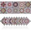 20pc 10x10cm Retro Tile Stickers Bathroom Kitchen Wall Tile Stickers DIY Waterproof Oilproof PVC Self-Adhesive Decoration Morocco Style Red Bohemian S