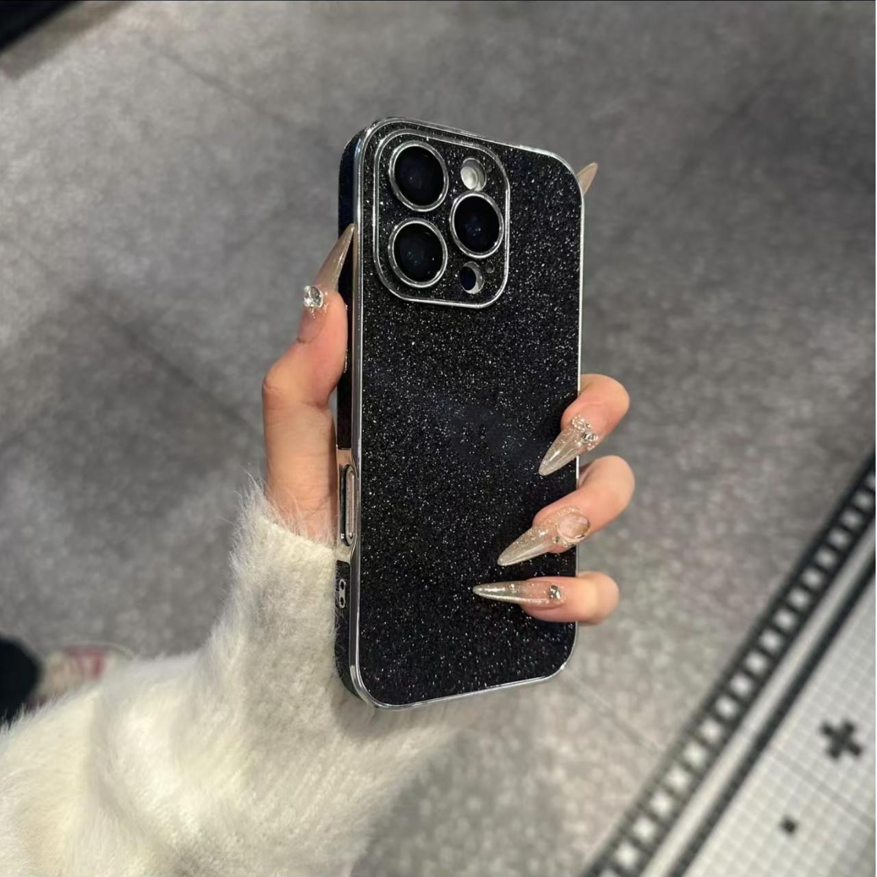 

Bling Glitter Leather Case For iPhone 16 15 14 13 12 11 Pro Max Sparkling Soft Silicone Shockproof Plating Bumper Cover For iPhone 12ProMax