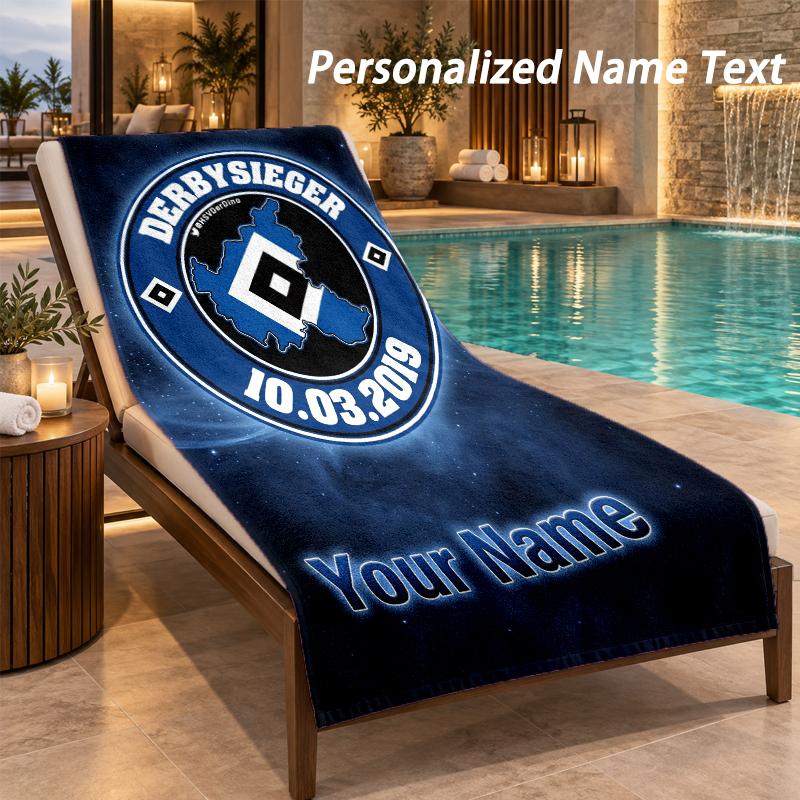 Custom Text Hamburger SV Print Beach Towel Large Towel For Home Bathroom Beach