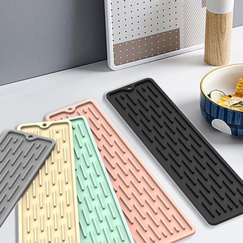 Durable Silicone Heat Mat Nonslip Dish Drainer Mat Silicone Quick Dry Pad