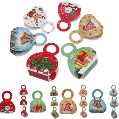 24PCS Paper Christmas Gift Boxes European Style Multicolor Candy Boxes Hand-held Bags Gift Hand-held Boxes Holiday Season