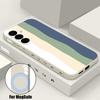 Floral Stripes Print Case For Samsung Galaxy S26 Ultra S25 FE S24 S23 S22 Plus S21 FE Built-in Metal Plate Magnetic Silicone Cover
