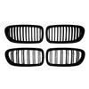 2PCS Car Front Bumper Hood Grilles Single And Double Line Style Upper Racing Grills Accessory For BMW 5 Series F10 F11 2011-2017