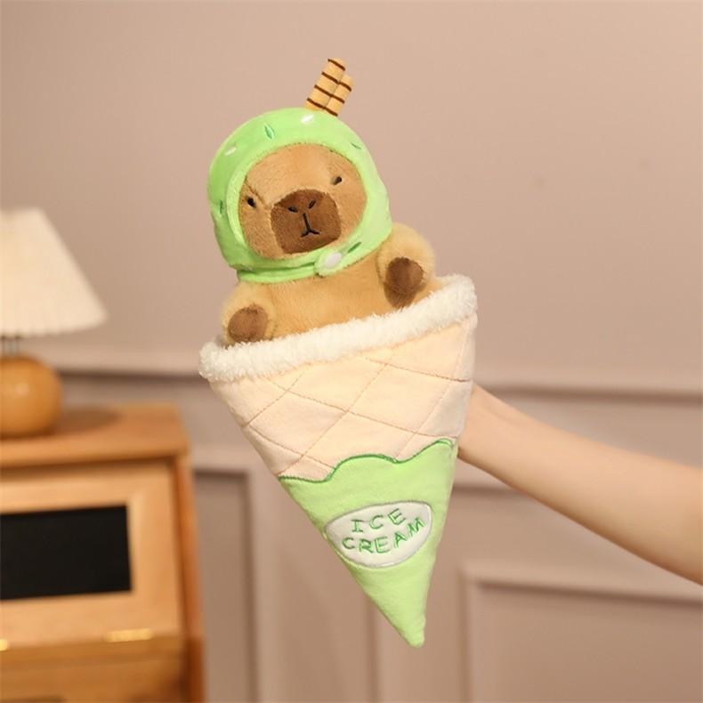 Cream Ice Strawberry Capybara Cute Cartoon Plush Doll Toy Decoration Bedroom