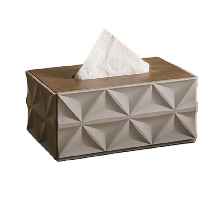 Wood And Plastic Tissue Box Ideal For Household Or Business Paper Towel Holder For Countertop Decoration