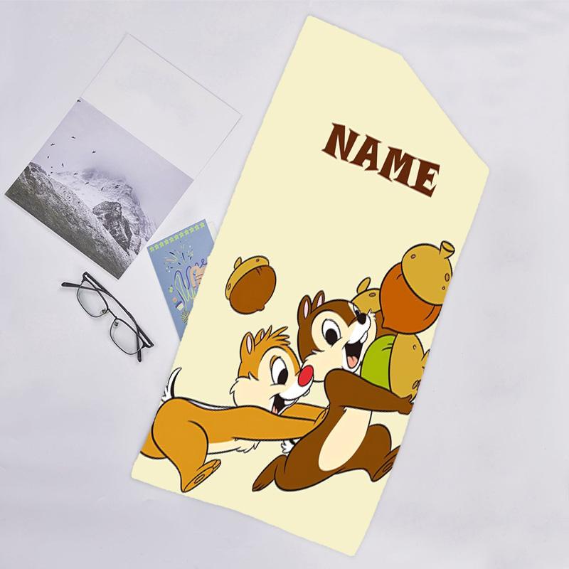 1pc Chip 'n' Dale2 Beach Towel with Custom Name, Beach/Swimming/Bath/Picnic/Camping Towel, Suitable for Seaside Beaches