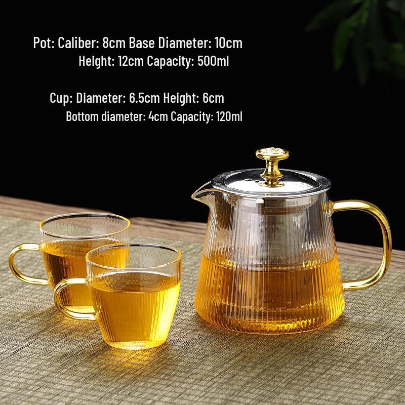 2026 Thickened Glass Teapot with Integrated Infuser – High-Temperature Resistant for Home Brewing