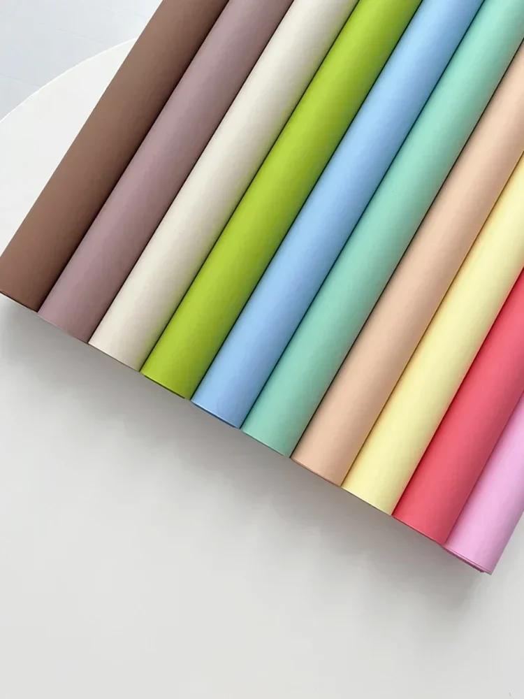 58cmX11yards Plain Porcelain Matte Floral Paper Flower Bouquet Solid Color Floral Page Flower Material Waterproof Packaging Film