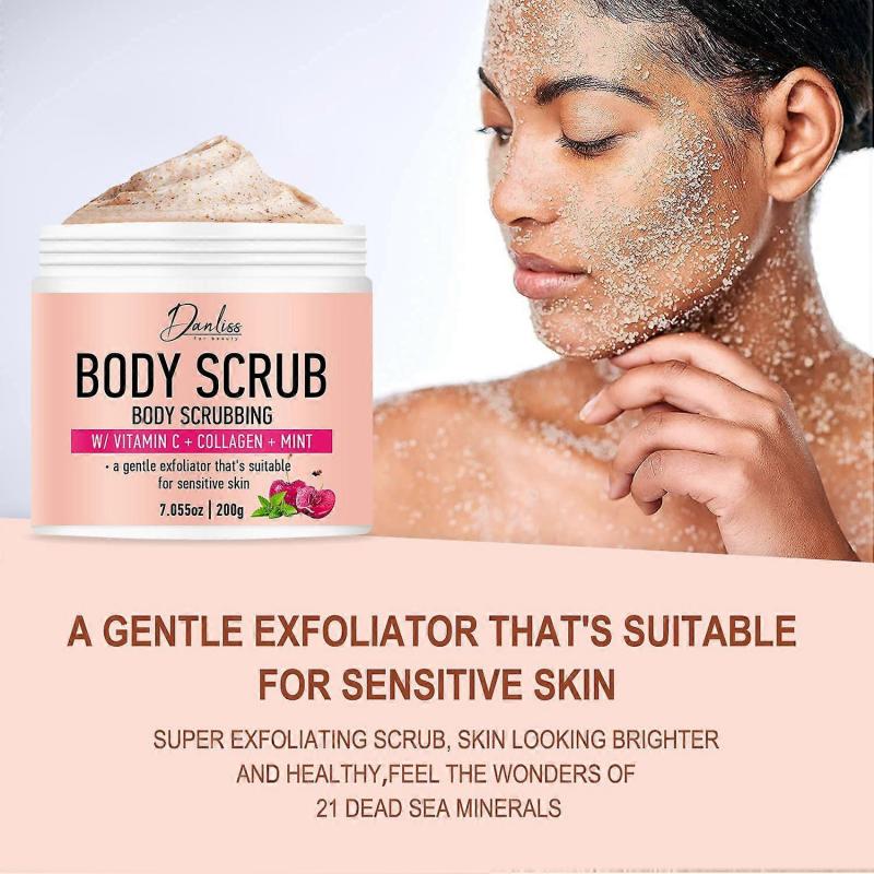 Body Scrub, Body Exfoliator Scrub with Turmeric and Avocado, Body Scrub Exfoliator for Gently Exfoliating, Remove Dullness and Nourish Skin for Smooth