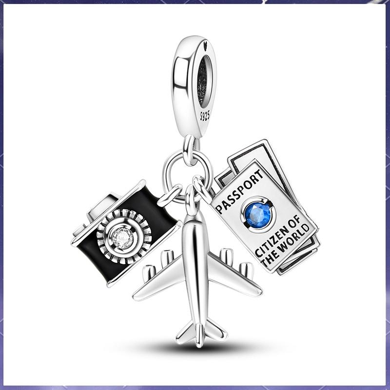 Медный Кулон-Подвеска Камера Паспорт Самолет Ожерелье Сочетающийся Браслет Оригинальные Украшения Сделай Сам