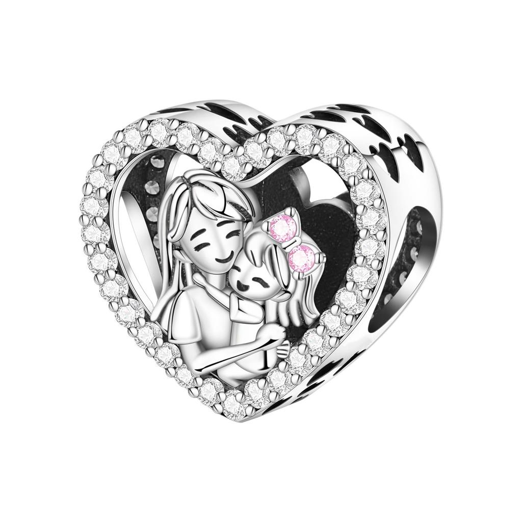 2026 Jewelry Bracelet Accessories Love Mother and Daughter Music Note Fireworks Mermaid Charm Pendant Beads 925 Silver