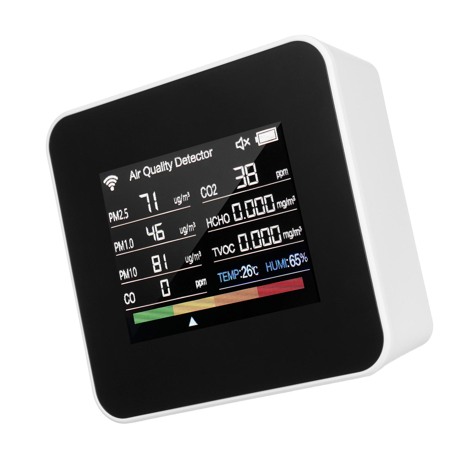 

Монитор качества воздуха в помещении 14 в 1 Tuya WiFi Детектор качества воздуха Обнаруживает CO₂ CO TVOC HCHO Температуру и влажность