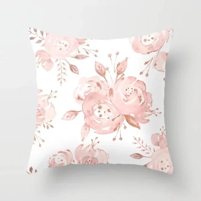 40X40/45X45CM Rose Gold Pink Geometry Print Cushion Covers Modern Nordic Livingroom Decorative Pillows Case Couch Throw Pillows