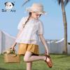 CHANZUIGOU Girls' French Embroidered Short Sleeve Blouse