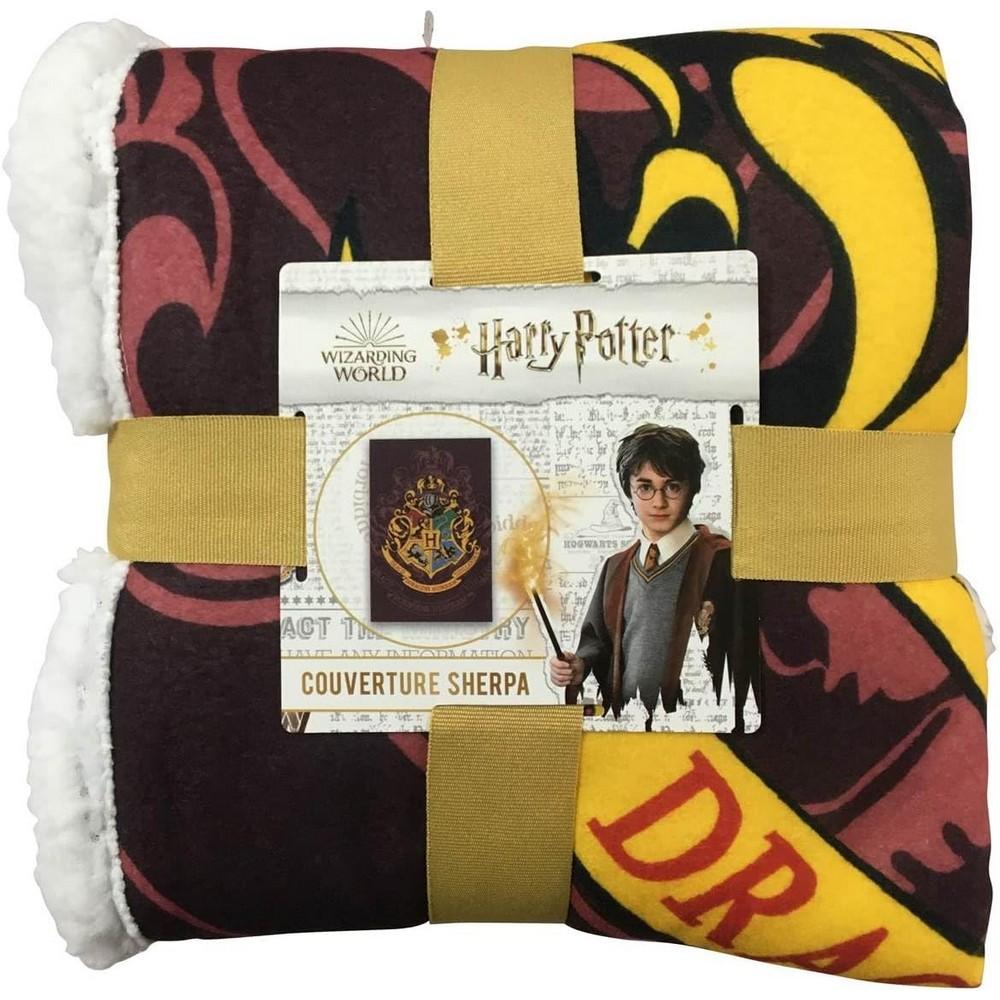 Harry Potter Sherpa Hogwarts Crest Blanket