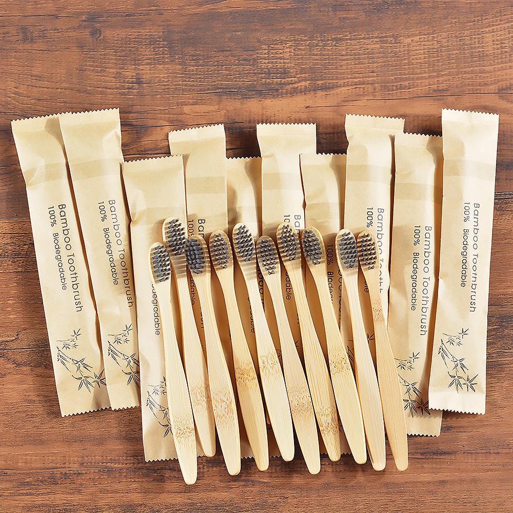 Confezione da 10 Spazzolini da Denti in Bambù a Setole Morbide per Bambini Set di Spazzolini Amichevoli Pulizia Profonda dei Denti Cura Orale Dentale Spazzolino da Denti per Bambini