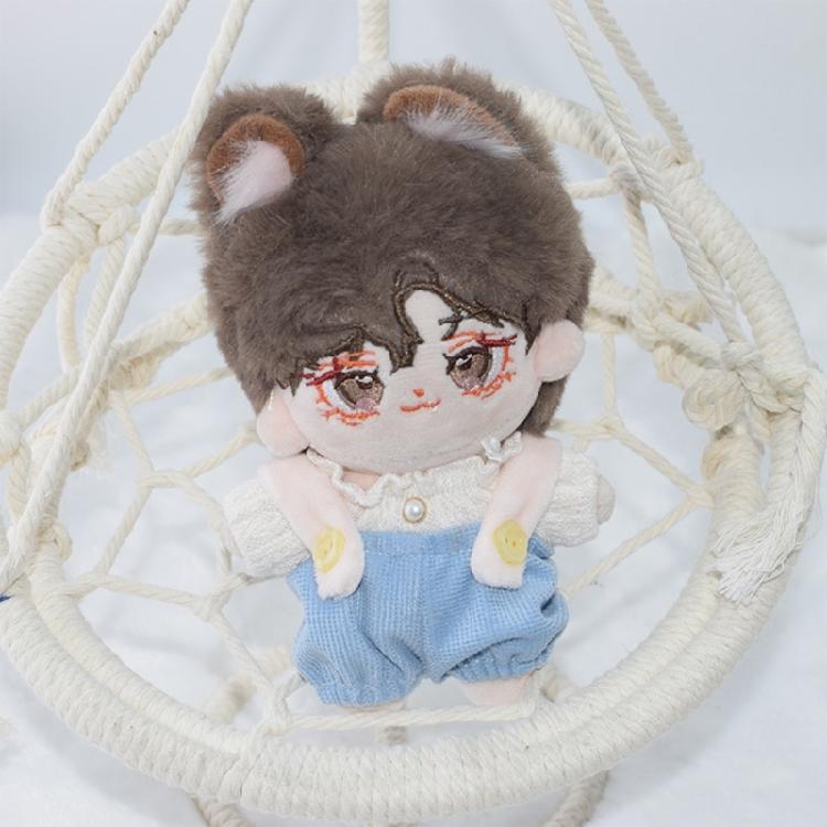 Pretend Play Cotton Doll Costume Fashion Clothes Collection with Top Overalls Garment for 10cm Plush Doll Dressingup