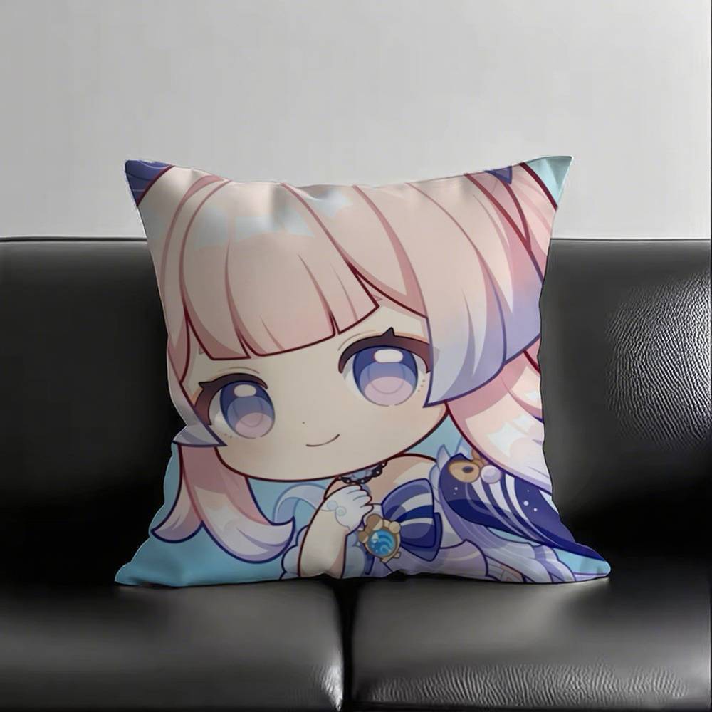 1pc Sangonomiya Kokomi And Sea Genshin Impact Pillow Case Fashion Square Pillowcase Bedroom Sofa Room Ins Decoration Leisure