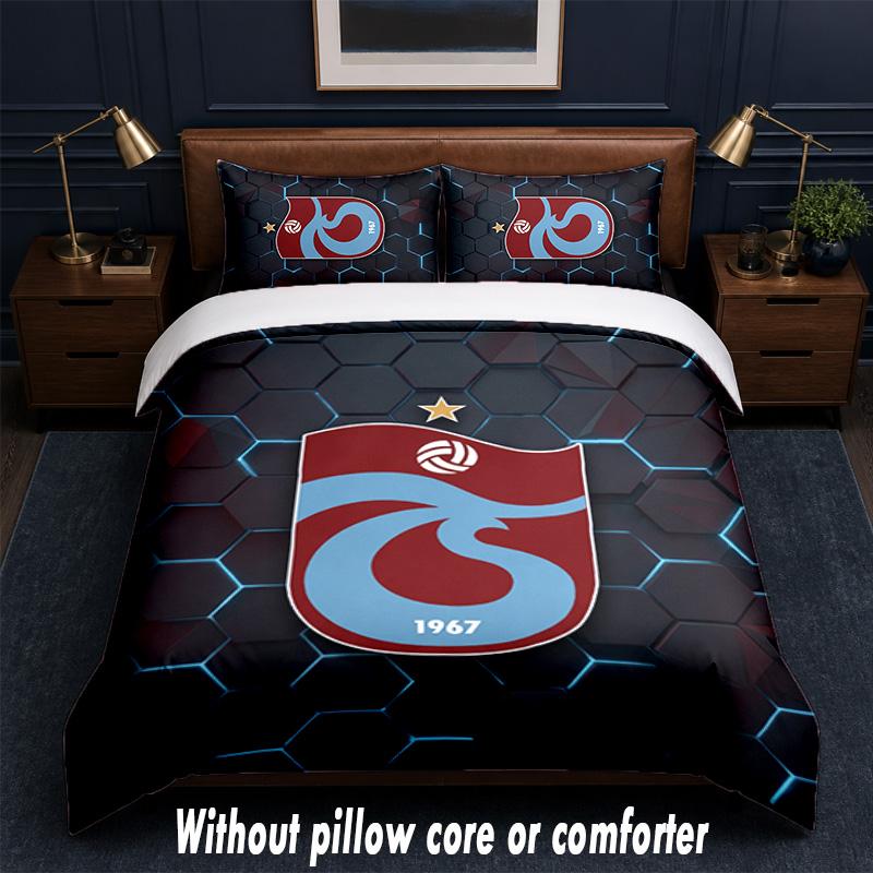 Trabzonspor FC Design Sada povlečení na postel 1 povlak na přikrývku + 2 povlaky na polštář Měkké prodyšné domácí povlečení