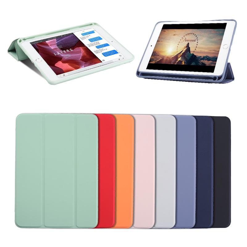 iPad 10.2/Pro 3/4/Air 5/Mini 5/6 Case with Pen Slot, Soft Leather Shell